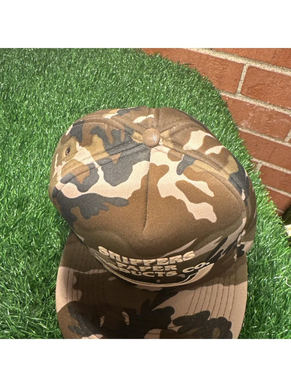 VTG 90’s Shippers Paper Products Co. Camouflage Snapback Hat